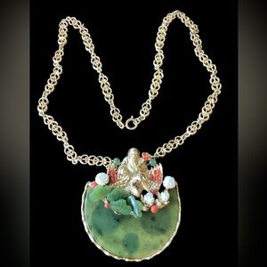 VERY RARE 1960’s Swoboda Buddha Jade Pendant Necklace (t45)